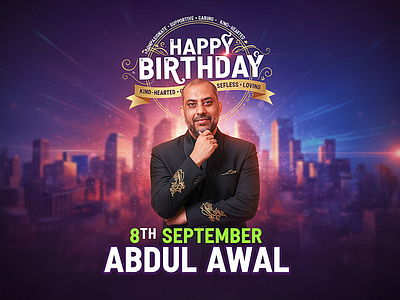 Happy Birthday Creative Poster art birthday banner birthday poster birthday poster design branding creative design design facebook post graphic design instagram post social media social media ads creative social media post social media poster social media poster design typography