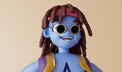 3D Genie Brand Mascot Design 3d boy c4d character design dreadlocks genie mascot