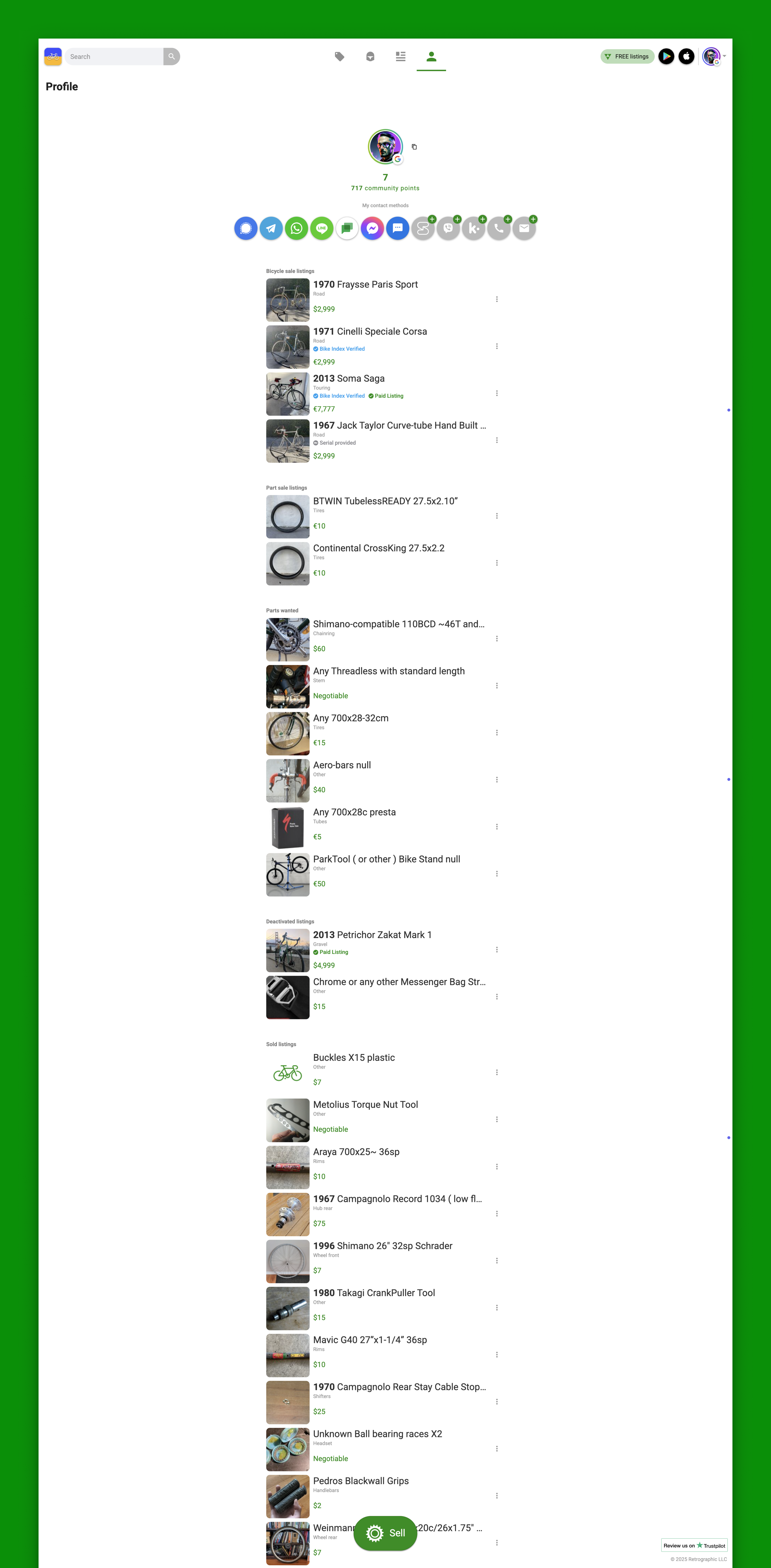 Sprocket Web Profile Tab Redesign ( Desktop ) bicicleta bicycle bounty cycle dog for sale history items list listing listings listview points profile sold sprocket ui ux web website