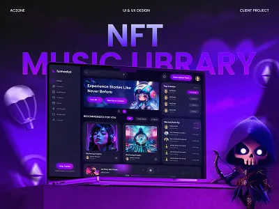 NFT Music Dashboard animation coding nft nft landing page nft music ui ux