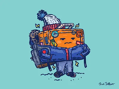 Cold Weather Lunchpail Bot autumn cold fall illustration illustrator lunchbox lunchpail robot robotic winter