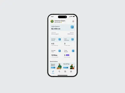 Paladin Mobile App ai blue color gamification gradient graphic design home home screen hr mobile app rewards ui