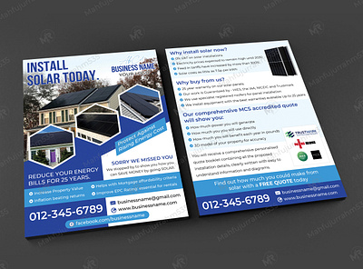 Solar Energy Company Flyer Design solar company marketing flyer