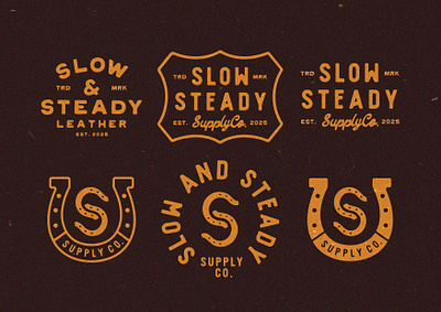 Slow & Steady Brand Identity badge design badge logo brand identity branding clothing custom design design ideas hand crafted hand made illustration label leather logo midwest monogram logo retro retro logo vintage vintage design