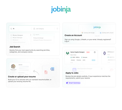 Fresh UI Exploration for Job Platforms bento bentogrid dashboard figma jitter jobplatform jobsearch minimal resume steps ui webdesign work