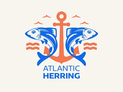 Atlantic Herring Logo design graphic design illustration lettering logo typography vector