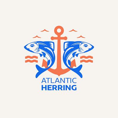Atlantic Herring Logo design graphic design illustration lettering logo typography vector