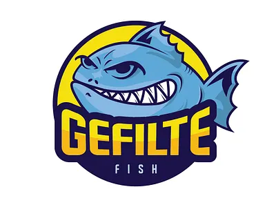 Gefilte Fish Logo design emblem graphic design illustration lettering logo mascot typography vector