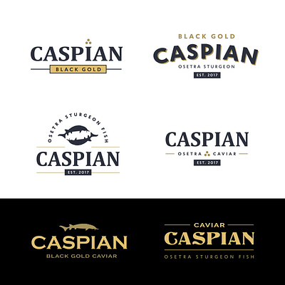 Caspian Caviar Logo branding design graphic design illustration lettering logo retro typography vector vintage