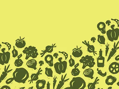 Veggie Block Print Illustration brand elements branding illustration
