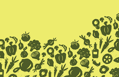 Veggie Block Print Illustration brand elements branding illustration