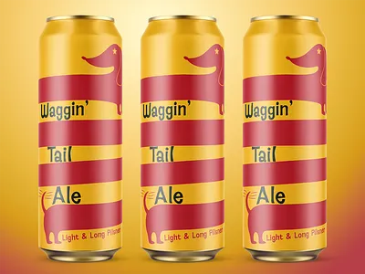 Waggin' Tail Ale - Light & Long Pilsner beer beer art branding brewery can can design craft beer design graphic design illustration label label design package packaging vector