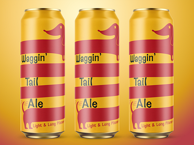 Waggin' Tail Ale - Light & Long Pilsner beer beer art branding brewery can can design craft beer design graphic design illustration label label design package packaging vector