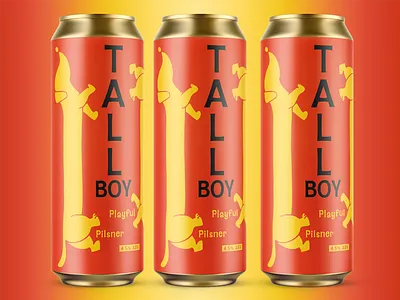 Tall Boy - Playful Pilsner beer beer art beer brand branding can craft beer design dog fun graphic design illustration label label designer package packaging packaging designer playful vector