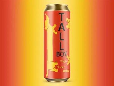Tall Boy - Playful Pilsner beer beer art beer design branding brewery can craft beer design dog graphic design illustration label logo package packaging design packaging designer vector