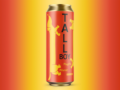 Tall Boy - Playful Pilsner beer beer art beer design branding brewery can craft beer design dog graphic design illustration label logo package packaging design packaging designer vector