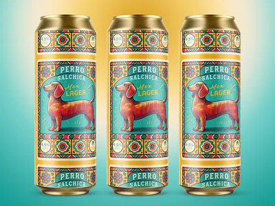 Perro Salchica - Mex Lager beer beer design beer designer branding brewery can can designer colorful design dog graphic design label label designer logo package packaging