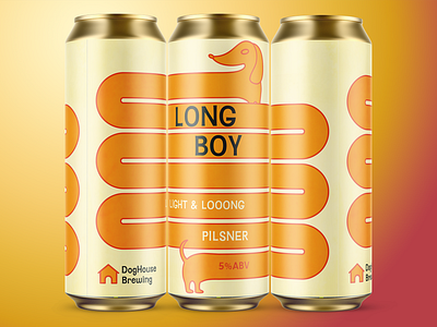Long Boy - Light & Loooong Pilsner beer beer art branding brewery can can design craft beer design dog graphic design illustration label logo package packaging packaging design packaging designer vector