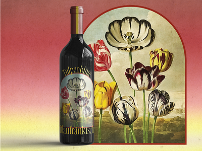 Tulpenblute Wine Label Design bottle branding design elegant floral flower graphic design illustration label logo modern package packaging photoshop vintage wine wine design wine designer winery
