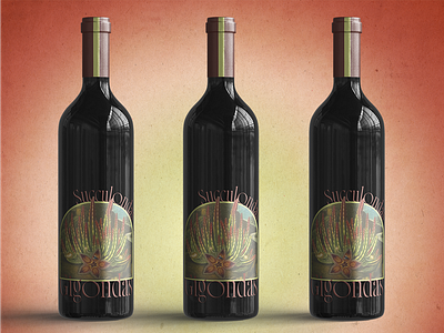 Succulondas - Gigondas Wine Label bottle branding design glass graphic design illustration label packaging packaging designer photoshop wine wine design wine label winery