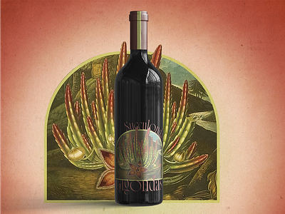 Succulondas Gigondas Wine Label branding design graphic design illustration label package packaging packaging designer photoshop wine wine design wine designer winery