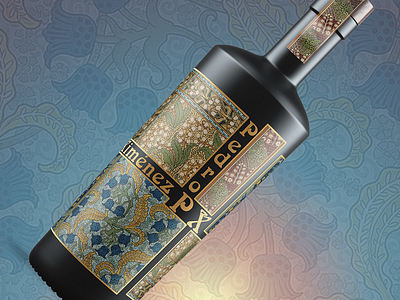 PX - Pedro Ximenez Port Label art nouveau bottle branding design graphic design illustration label design logo packaging packaging designer photoshop port vintage wine wine bottle wine design winery