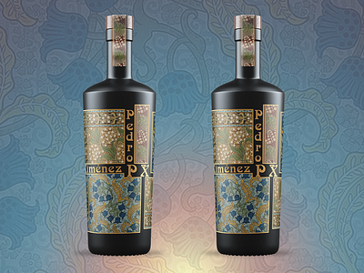 PX - Pedro Ximenez Port Label art nouveau branding design designer graphic design illustration label logo opulent package packaging photoshop port wine wine design winery