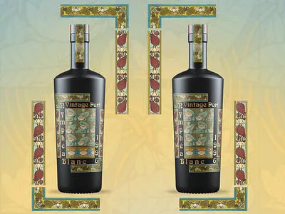 Vintage White Port Label Design bottle branding design graphic design illustration label packaging packaging design photoshop wine wine design wine designer winery