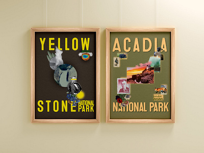 National Park Posters creative collage