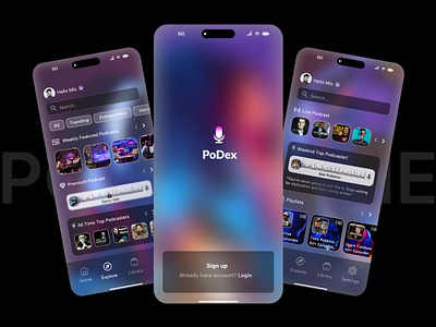 Podex Podcast App UI design using Figma app figma mobile app podcast podcast app ui uiux user experience design