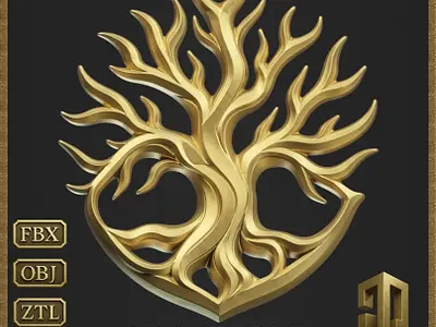 Tree of Life Pendant Jewelry Design 3D Print Model tree of life