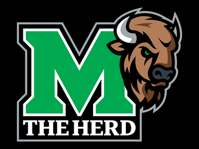 Marshall University "The Herd" athletic branding branding collegiate football graphic design logo
