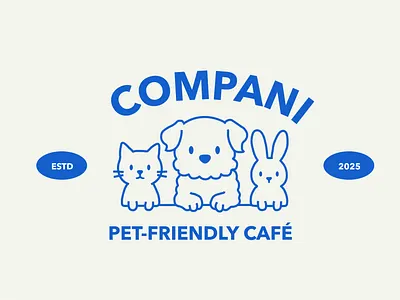 Compani - Pet Friendly Cafe Brand Identity brand identity branding cafe branding caffee branding character illustration coffee cup design design graphic design illustration logo logo design loyalty card design mascot illustration menu card menu design packaging design plastic cup design poster poster design visual identity