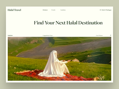 Halal Travel Website Landing Page Hero Redesign design halal halal travel landing page islamic travel website design tour travel turkish travel website ui ui ux ui design ux