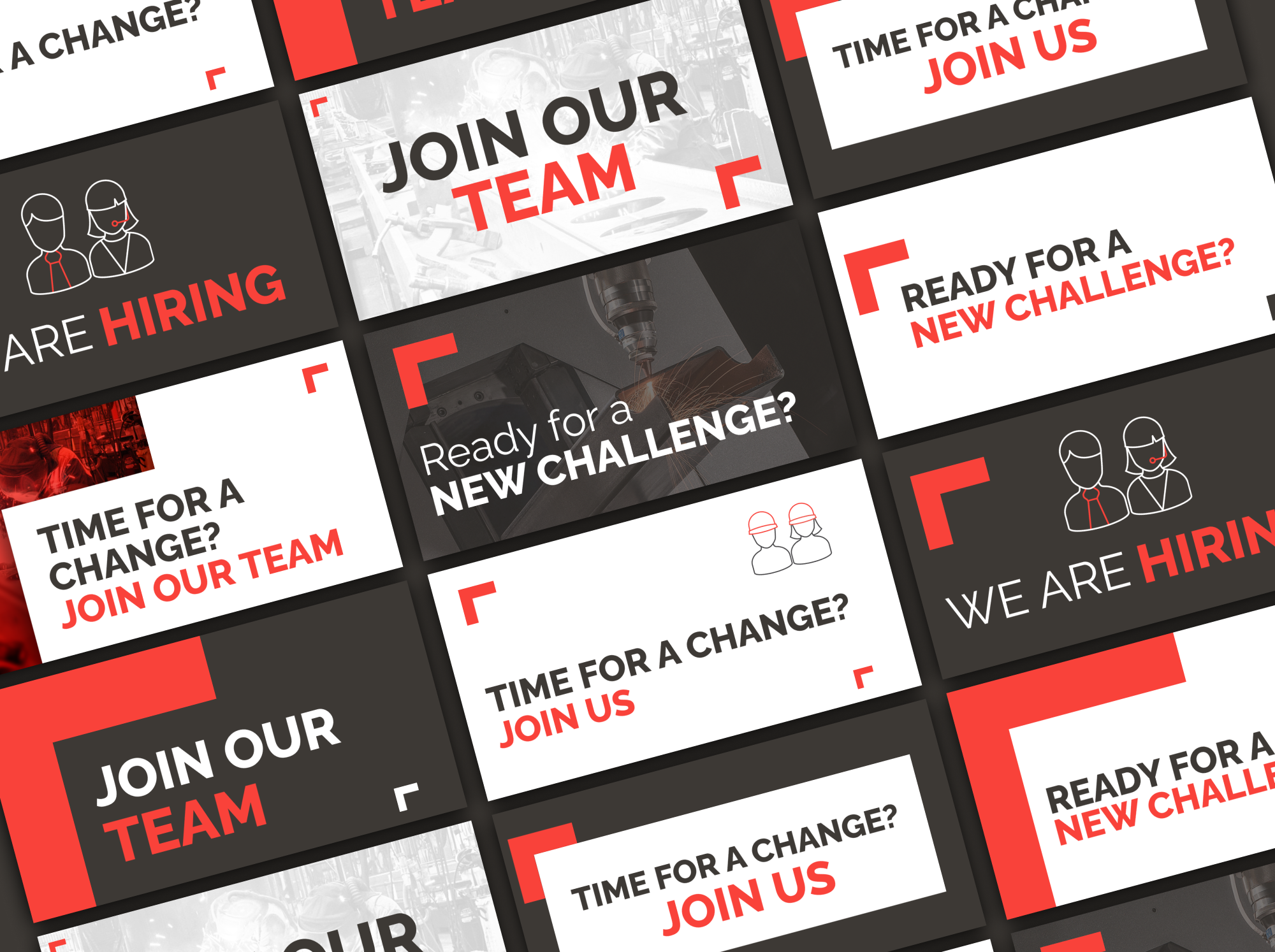 ASD: Vacancy Visuals ad branding clean construction graphic design gray hiring icon illustration job linkedin minimalist orange post social meda steel vacancy vector