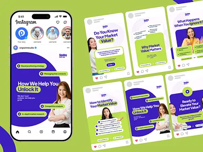 Target Market Business Social Media Post Instagram Carousel analytics business carousel design graphic design instagram template marketing promotion social media target market