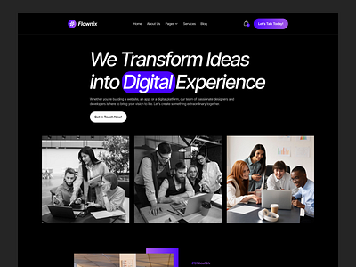 Digital Agency Website UI Design Concept branding business website corporate creative agency dark mode design development agency digital agency graphic design marketing marketing agency motion graphics portfolio product design saas studio ui ui kits web design webflow website ui