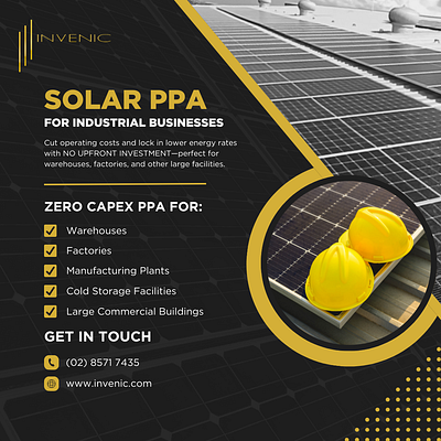 Solar Panel Power Purchase Agreement Social Media Post graphic design