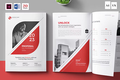 Proposal Word Template & InDesign | 20 Pages 2023 agency annual annual report brochure brochure 2023 business business brochure company company profile corporate identity indesign portfolio print printable project proposal report template