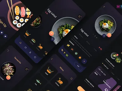 Foda - Food Delivery Mobile App UX, UI Template android app app design app screen dribbble illustration ios landing landing page landing pages page pages popular screen screens template ux web web header website