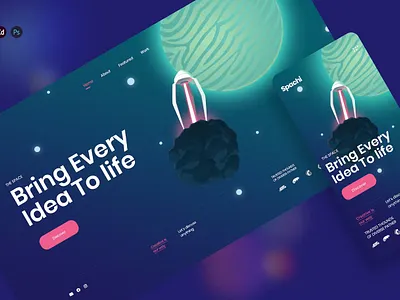 Spachi - Hero Header Landing Page template android app app design app screen dribbble illustration ios landing landing page landing pages page pages popular screen screens template ux web web header website