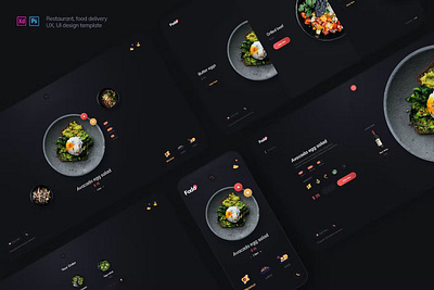 Foda - Retaurant, Food Delivery UX and UI Template android app app design app screen dribbble illustration ios landing landing page landing pages page pages popular screen screens template ux web web header website