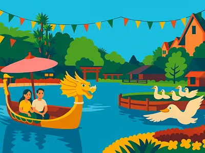 Floating Market, Bandung, Indonesia branding design graphic design illustration ui vector visual