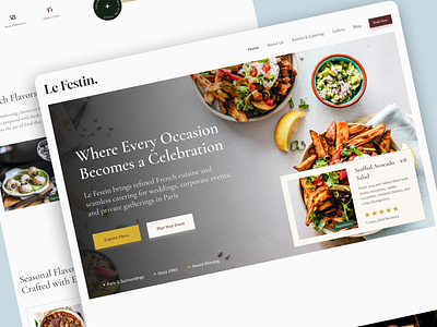 Le Festin – French Catering Website Concept cateringdesign conversionfocused figmadesign foodwebsite landingpagedesign minimaldesign restaurantdesign uidesign uiux webdesign