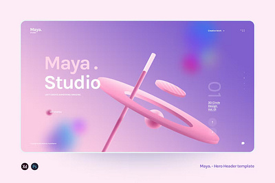 Maya - Hero Header Agency template android app app design app screen dribbble illustration ios landing landing page landing pages page pages popular screen screens template ux web web header website