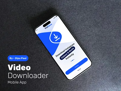 VidSaver – Splash & Onboarding Screen app design branding fantech instagram video downloader interface minimal design mobile app onboarding online video downloader post saver product design reels video download saas sign in page splash splashscreen ui ux design video downloader video saver app welcome screen