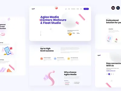 Aglee - Creative Agency Landing Page template android app app design app screen dribbble illustration ios landing landing page landing pages page pages popular screen screens template ux web web header website