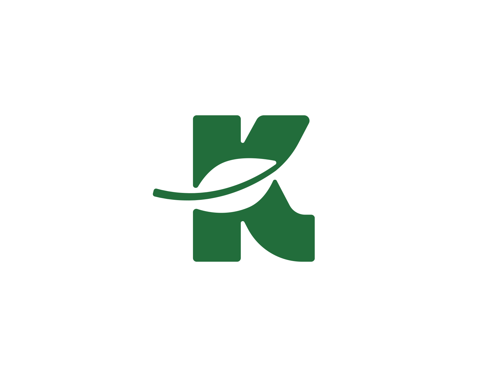 K and leaf logo brand branding design eco elegant graphic design k leaf letter logo logo design logo designer logodesign logodesigner logotype modern nature negative space plant