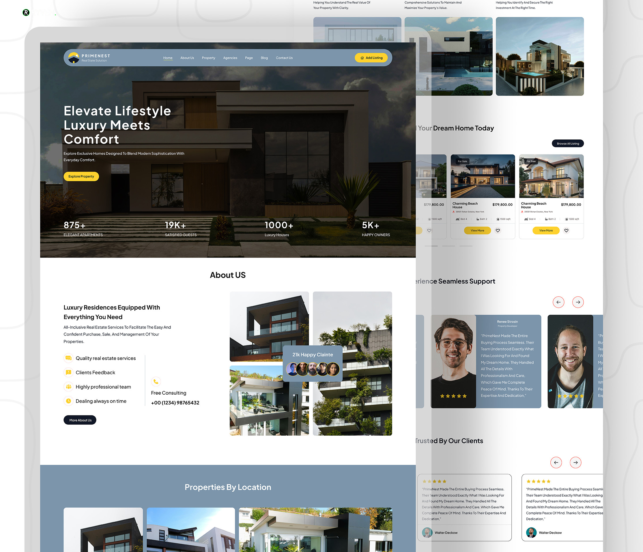 Modern Real Estate Landing Page Experience cleanui conversiondesign creativelandingpage dribbbleinspiration luxurydesign minimallandingpage modernwebdesign propertylisting propertywebsite realestatebranding realestatelandingpage realestateui uidesign userexperience uxdesign webdesigninspiration