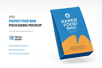 PSD Paper Food Bag Mockup 3d 3d render design download free mockup label design packaging mockup paper food bag ram studio